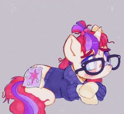 Size: 1832x1688 | Tagged: safe, artist:bug-roux, imported from derpibooru, moondancer, pony, unicorn, blushing, clothes, female, glasses, mare, solo, sweater, twilight sparkle's cutie mark