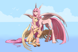 Size: 6777x4500 | Tagged: safe, artist:1an1, imported from derpibooru, pegasus, pony, anime, darling in the franxx, ponified, zero two (darling in the franxx)