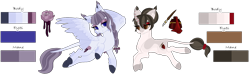 Size: 2088x618 | Tagged: safe, artist:xxgaea, imported from derpibooru, inky rose, raven, pegasus, unicorn, duo, duo female, female, mare, simple background, transparent background