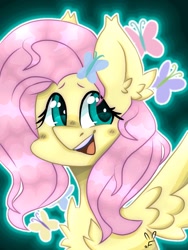 Size: 768x1024 | Tagged: safe, artist:pinkalotl, imported from derpibooru, fluttershy, pegasus, pony, chest fluff, ear fluff, female, solo