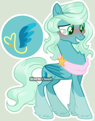 Size: 1174x1487 | Tagged: safe, artist:stormcloud-yt, imported from derpibooru, oc, oc only, pegasus, pony, base used, blushing, clothes, feathered fetlocks, female, grin, mare, offspring, parent:sky stinger, parent:vapor trail, parents:vaporsky, pegasus oc, scarf, simple background, smiling, solo, wings