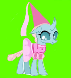 Size: 720x783 | Tagged: safe, artist:darlycatmake, imported from derpibooru, ocellus, changeling, clothes, dress, dressup, green background, green screen, happy, hennin, looking at you, needs more saturation, princess, simple background, smiling, smiling at you, solo