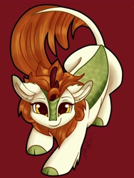 Size: 3000x4000 | Tagged: safe, artist:gleamydreams, imported from derpibooru, autumn blaze, kirin, awwtumn blaze, cute, dreamworks face, female, simple background, solo