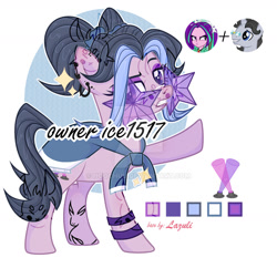 Size: 1280x1192 | Tagged: safe, artist:hoochuu, artist:mint-light, imported from derpibooru, aria blaze, jet set, oc, earth pony, pony, equestria girls, abstract background, base used, clothes, earth pony oc, fusion, raised hoof, reference sheet, screencap reference, simple background, tattoo, white background