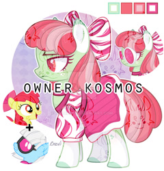 Size: 1280x1336 | Tagged: safe, artist:hoochuu, artist:mint-light, imported from derpibooru, apple bloom, photo finish, oc, pony, abstract background, base used, clothes, eyelashes, female, filly, foal, fusion, mare, reference sheet, screencap reference, simple background, sunglasses, white background