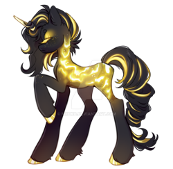 Size: 1024x996 | Tagged: safe, artist:miioko, imported from derpibooru, oc, oc only, pony, unicorn, deviantart watermark, female, hoof polish, horn, mare, obtrusive watermark, raised hoof, simple background, solo, transparent background, unicorn oc, watermark