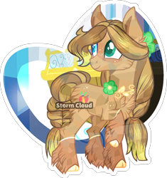 Size: 1253x1335 | Tagged: safe, artist:stormcloud-yt, imported from derpibooru, oc, oc only, earth pony, pony, base used, chest fluff, earth pony oc, looking back, offspring, parent:applejack, parent:trouble shoes, parents:troublejack, simple background, transparent background