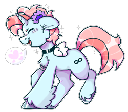 Size: 4785x4199 | Tagged: safe, artist:pinkalotl, imported from derpibooru, oc, oc only, oc:candy, alicorn, pony, choker, cute, flower, fluffy, happy, horn, piercing, pink hair, simple background, small wings, soft, solo, transparent background, wings