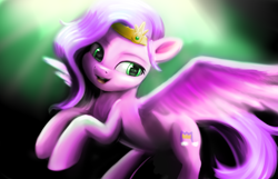 Size: 3859x2480 | Tagged: safe, artist:cxynbl, imported from derpibooru, pipp petals, pegasus, pony, female, g5, high res, hooves, mare, open mouth, open smile, smiling, solo, spread wings, wings