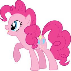 Size: 2449x2449 | Tagged: safe, artist:anonimowybrony, imported from derpibooru, pinkie pie, earth pony, pony, .svg available, 2015, female, full body, high res, hooves, mare, open mouth, open smile, raised hoof, simple background, smiling, solo, standing, tail, transparent background, vector