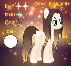 Size: 1280x1191 | Tagged: safe, artist:cindystarlight, imported from derpibooru, oc, oc:cindy, pegasus, pony, female, mare, reference sheet, solo