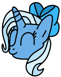 Size: 800x1000 | Tagged: safe, artist:jadeharmony, imported from derpibooru, trixie, pony, unicorn, bow, bust, cute, diatrixes, eyes closed, female, hair bow, mare, simple background, solo, transparent background