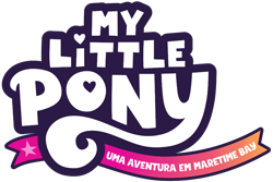 Size: 1148x765 | Tagged: safe, imported from derpibooru, 2d, cropped, food, g5, heart, localized, logo, my little pony logo, my little pony: a maretime bay adventure, my little pony: a maretime bay adventure logo, my little pony: a new generation, my little pony: a new generation logo, name, no pony, official, orange, pink, portuguese, resized, ribbon, simple background, stars, title, translation, transparent background