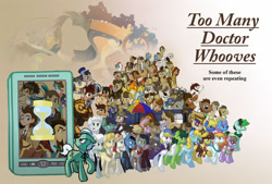 Size: 1024x692 | Tagged: safe, artist:fhoenox, imported from derpibooru, doctor whooves, time turner, pony, doctor whooves and assistant, equestria girls, box, crossover, docs in a box, doctor who, doctor whooves adventures, hourglass, in a box, phone, pony in a box, silhouette, tardis, the 25 doctors, umbrella