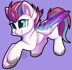 Size: 2800x2732 | Tagged: safe, artist:gleamydreams, imported from derpibooru, zipp storm, pegasus, pony, adorazipp, colored wings, cute, ear fluff, female, g5, happy, mare, multicolored wings, simple background, slim, smiling, solo, thin, unshorn fetlocks, wings