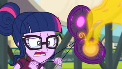 Size: 3410x1920 | Tagged: safe, imported from derpibooru, screencap, sci-twi, twilight sparkle, equestria girls, friendship games, crying, female, glasses, high res, magic, magic capture device, magic drain, open mouth, sad, solo