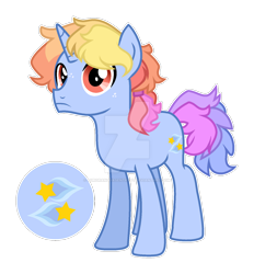 Size: 1280x1380 | Tagged: safe, artist:auroranovasentry, imported from derpibooru, oc, oc:apple swirl, pony, unicorn, magical lesbian spawn, male, offspring, parent:applejack, parent:rainbow dash, parents:appledash, simple background, solo, stallion, transparent background