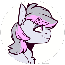 Size: 2048x2048 | Tagged: safe, artist:lrusu, imported from derpibooru, oc, oc only, oc:mana gem, earth pony, bust, chest fluff, eye clipping through hair, male, simple background, solo, transparent background