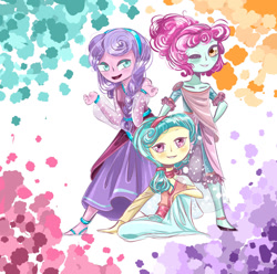 Size: 1280x1270 | Tagged: safe, artist:mrrowerscream, imported from derpibooru, cherry valley, cloudy spinel, coral shores, equestria girls, the crystalling, children, equestria girls-ified, female