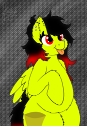 Size: 1640x2360 | Tagged: safe, artist:jay_wackal, imported from derpibooru, oc, oc only, oc:marmalade, pegasus, pony, :p, bipedal, chubby, cute, ear piercing, fat, fluffy, nose piercing, nostril piercing, piercing, pudgy, tongue out