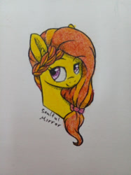 Size: 1280x1707 | Tagged: safe, artist:soulfulmirror, imported from derpibooru, oc, oc:honey ella, pony, bust, female, mare, portrait, solo, traditional art