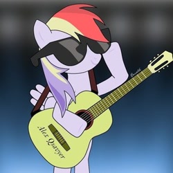 Size: 300x300 | Tagged: artist needed, safe, imported from derpibooru, rainbow dash, pegasus, pony, guitar, musical instrument, solo, sunglasses