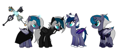 Size: 3673x1522 | Tagged: safe, artist:idkhesoff, derpibooru exclusive, imported from derpibooru, oc, oc only, oc:elizabat stormfeather, oc:xliazebat, alicorn, alien, bat pony, bat pony alicorn, pony, alicorn oc, alternate hairstyle, armor, bat pony oc, bat wings, broken horn, clothes, eye scar, eyes closed, female, freckles, hoodie, hoof shoes, horn, keyblade, kingdom hearts, mare, open mouth, redesign, scar, simple background, symbiote, transparent background, unshorn fetlocks, venom, weapon, wings