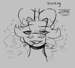 Size: 510x466 | Tagged: safe, fancypants, pony, unicorn, aggie.io, male, monochrome, monocle, simple background, smiling, smoking, stallion