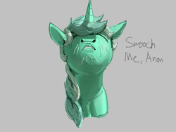 Size: 575x433 | Tagged: safe, artist:rhorse, lyra heartstrings, pony, unicorn, aggie.io, eyes closed, female, implied anon, looking up, mare, simple background, whiskers