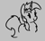 Size: 158x146 | Tagged: safe, artist:firecracker, lyra heartstrings, pony, unicorn, aggie.io, chest fluff, lowres, monochrome, simple background, smiling