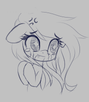 Size: 177x203 | Tagged: safe, artist:an-m, oc, oc only, oc:filly anon, bat pony, pony, aggie.io, crying, female, filly, floppy ears, happy, lowres, mare, monochrome, simple background, solo, tears of joy