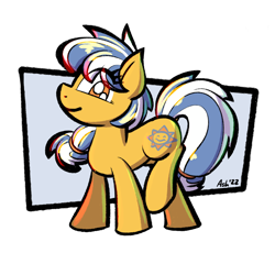 Size: 1920x1920 | Tagged: safe, artist:ashtoneer, imported from derpibooru, oc, oc only, oc:sun showers, earth pony, pony, lifted leg, raised hoof, solo