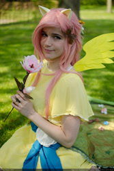 Size: 2000x3000 | Tagged: safe, artist:chastten, artist:moekke, imported from derpibooru, fluttershy, human, clothes, cosplay, costume, flower, irl, irl human, photo, solo