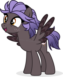 Size: 5595x6837 | Tagged: safe, artist:suramii, imported from derpibooru, oc, oc only, oc:night vision, pegasus, pony, absurd resolution, female, freckles, happy, mare, open mouth, simple background, solo, transparent background, vector