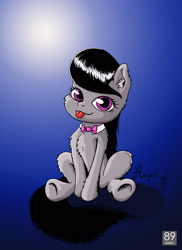 Size: 2550x3509 | Tagged: safe, artist:magarnadge, imported from derpibooru, octavia melody, earth pony, pony, :p, bowtie, chest fluff, ear fluff, female, mare, sitting, solo, tongue out, underhoof