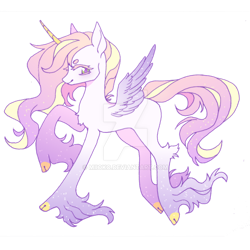 Size: 1024x1024 | Tagged: safe, artist:miioko, imported from derpibooru, oc, oc only, alicorn, pony, alicorn oc, female, hoof fluff, horn, mare, simple background, solo, transparent background, wings