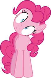 Size: 3000x4512 | Tagged: safe, artist:cloudy glow, imported from derpibooru, pinkie pie, earth pony, pony, too many pinkie pies, .ai available, female, front view, frown, full body, head tilt, high res, hooves, mare, shrunken pupils, solo, standing, vector