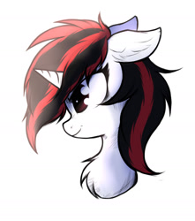 Size: 1600x1814 | Tagged: safe, artist:tatykin, imported from derpibooru, oc, oc:blackjack, pony, unicorn, fallout equestria, fallout equestria: project horizons, bust, fanfic art, female, horn, mare, portrait, profile, simple background, solo, unicorn oc, white background