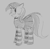 Size: 531x518 | Tagged: safe, artist:hattsy, minuette, pony, unicorn, aggie.io, blushing, clothes, collar, dress, female, looking back, mare, monochrome, open mouth, simple background, skirt, smiling, socks