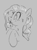 Size: 174x236 | Tagged: safe, artist:hattsy, pinkie pie, earth pony, pony, aggie.io, apple, apple bobbing, female, food, lowres, mare, monochrome, mouth hold, simple background, wet