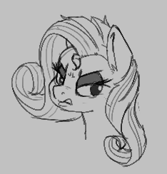 Size: 234x244 | Tagged: safe, rarity, earth pony, pony, aggie.io, female, frown, lowres, mare, monochrome, simple background