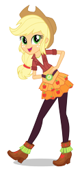 Size: 959x2000 | Tagged: dead source, safe, imported from derpibooru, applejack, equestria girls, friendship games, applejack's hat, boots, clothes, cowboy hat, female, freckles, hand on hip, hat, leggings, looking at you, official, open mouth, open smile, shirt, shoes, simple background, skirt, smiling, solo, transparent background, vector