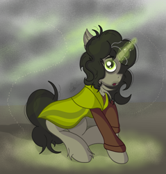 Size: 3561x3732 | Tagged: safe, artist:thepinkbirb, imported from derpibooru, pony, unicorn, bruno, bruno madrigal, chest fluff, crossover, disney, ear fluff, encanto, glowing, glowing eyes, glowing horn, green eyes, horn, male, ponified, solo, stallion