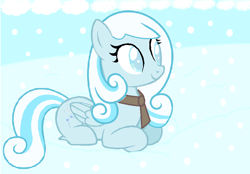 Size: 902x627 | Tagged: safe, artist:detailedatream1991, imported from derpibooru, oc, oc:snowdrop, pegasus, pony, cute, female, lying, ocbetes, ponyloaf, prone, snow, snowbetes, solo