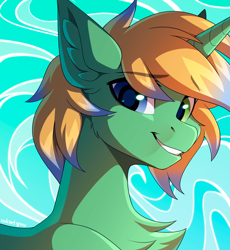 Size: 1500x1631 | Tagged: safe, artist:redchetgreen, imported from derpibooru, oc, oc only, pony, unicorn, chest fluff, ear fluff, heterochromia, solo