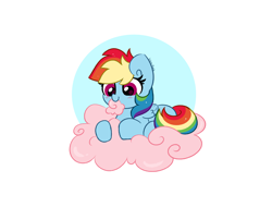 Size: 4650x3735 | Tagged: safe, artist:kittyrosie, imported from derpibooru, rainbow dash, pegasus, pony, abstract background, cloud, cotton candy, cotton candy cloud, cute, dashabetes, food, nom, simple background, solo, white background