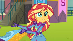 Size: 3410x1920 | Tagged: safe, imported from derpibooru, screencap, sunset shimmer, equestria girls, friendship games, canterlot high, female, high res, solo