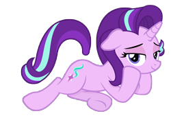 Size: 5000x3500 | Tagged: artist needed, source needed, safe, imported from derpibooru, starlight glimmer, pony, unicorn, uncommon bond, absurd resolution, hooves on cheeks, lidded eyes, looking at you, lying down, modular, prone, simple background, smiling, smiling at you, solo, transparent background