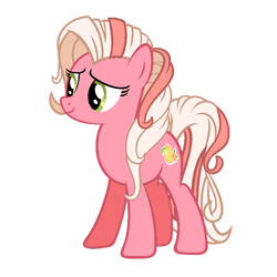 Size: 768x768 | Tagged: safe, artist:colgatestudio67, artist:tzolkine, edit, imported from derpibooru, peachy pie (g3), earth pony, pony, cute, female, full body, g3, g3 peachybetes, g3 to g4, g4, generation leap, hooves, mare, recolor, show accurate, simple background, smiling, solo, standing, straight hair, straight mane, straight tail, tail, transparent background, two toned mane, two toned tail, vector