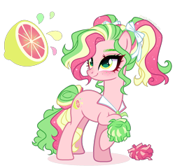 Size: 1435x1380 | Tagged: safe, artist:gihhbloonde, imported from derpibooru, oc, oc only, earth pony, pony, female, magical lesbian spawn, mare, offspring, parent:lemon zest, parent:pinkie pie, parents:lemonpie, simple background, solo, transparent background